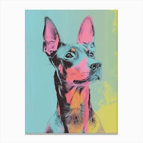 Pastel German Pinscher Dog Pastel Line Illustration  3 Canvas Print