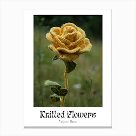 Knitted Flowers Yellow Rose 3 Canvas Print