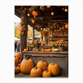 Autumn At The Pumpkin Patch 1 Canvas Print