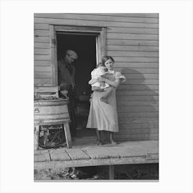 Mrs, Glen Cook And Baby With Mr, Cook In Background, Little Sioux Township, Woodbury County, Iowa By Russell Lee Canvas Print