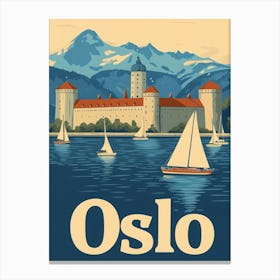 Aihrgdesign A Retro Travel Poster For Oslo Canvas Print