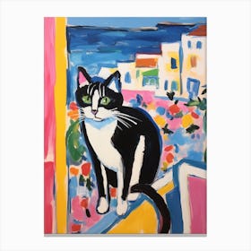 Painting Of A Cat In Algarve Portugal 3 Canvas Print