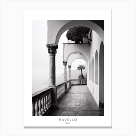 Poster Of Ravello, Italy, Black And White Analogue Photography 1 Canvas Print