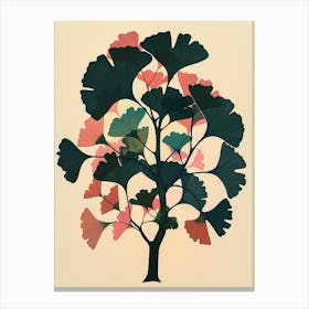 Ginkgo Tree Colourful Illustration 4 Canvas Print