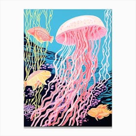 Cute Jelly Fish Illustration 1 Canvas Print