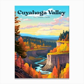 Cuyahoga Valley National Park Ohio Outdoors Travel Illustration Canvas Print