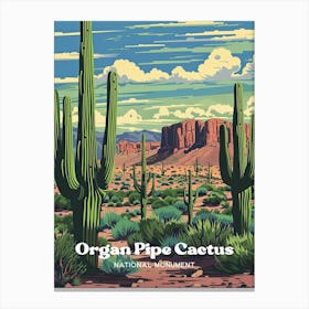 Organ Pipe Cactus National Monument Wilderness Digital Travel Art Canvas Print