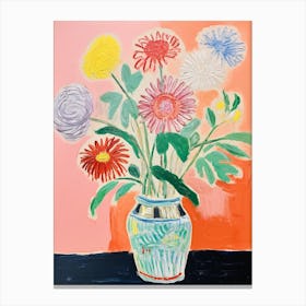 Flower Painting Fauvist Style Chrysanthemum 3 Canvas Print