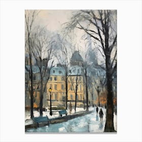 Winter City Park Painting Luxembourg Gardens Paris 2 Canvas Print