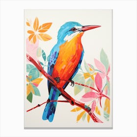 Colourful Bird Painting Kingfisher 1 Canvas Print