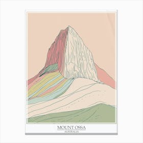 Mount Ossa Australia Color Line Drawing 11 Poster Canvas Print