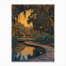 Audubon Park And Zoo Minimal Painting 1 Canvas Print