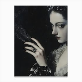 Dark Gothic Lady In Black 2 Canvas Print