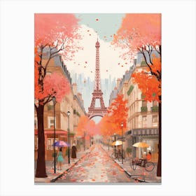 Paris In Autumn Fall Travel Art 1 Canvas Print