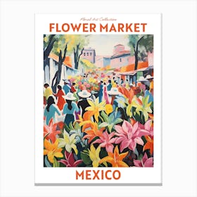 Mexico Flower Market Floral Art Print Travel Print Plant Art Modern Style Canvas Print
