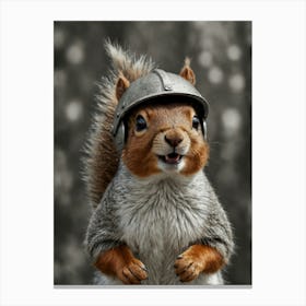 Squirrel In A Helmet 1 Canvas Print