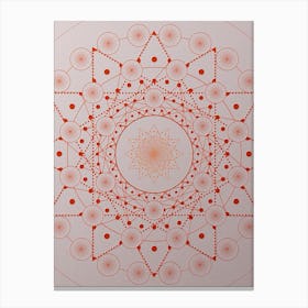 Geometric Abstract Glyph Circle Array in Tomato Red n.0241 Canvas Print