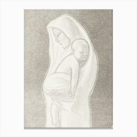 Mother, A Fragment From The Tampere Cathedral Altar Fresco (1907) By Magnus Enckell Canvas Print