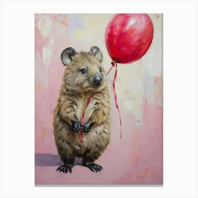 Cute Wombat 2 With Balloon Canvas Print