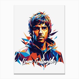 Oasis Liam Gallagher 04 Portrait Music Icon Style WPAP Pop Art Canvas Print