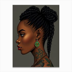 Black Girl With Tattoos Canvas Print