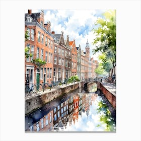 Watercolor Of Amsterdam 1 Canvas Print