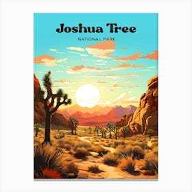 Joshua Tree National Park California Hiking Modern Travel Illustration Canvas Print