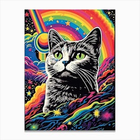 Celestial Furflare, Psychedelic Cats series Canvas Print