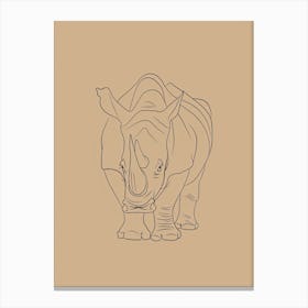 Rhino - Boho, Line Art 5 Canvas Print