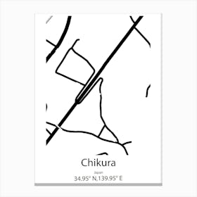 Chikura,Japan Minimalist Map Canvas Print