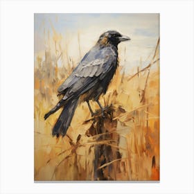 Bird Painting Raven 4 Canvas Print
