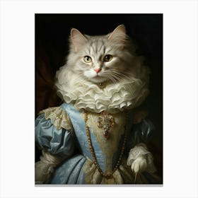 Tudor Style Cat In Medieval Dress 4 Canvas Print