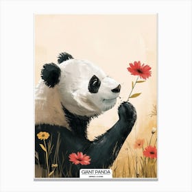 Giant Panda Picking Berries Poster 4 Canvas Print