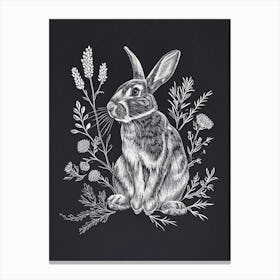 English Silver Rabbit Minimalist 1 Canvas Print
