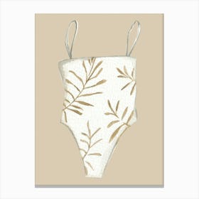 Gold Leaf Swimsuit Canvas Print