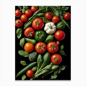 Kitchen Vegetables Kitchen Wall Art Canvas Print