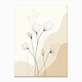 Flowers On A Beige Background Canvas Print