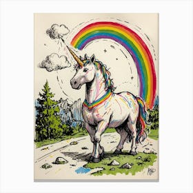 Unicorn Rainbow 2 Canvas Print