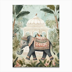 Elephant In The Garden Canvas Print