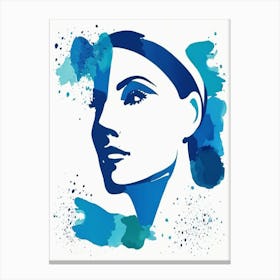 blue matisse watercolour woman portrait 10 Canvas Print