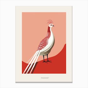 Minimalist Pheasant 4 Bird Poster Canvas Print