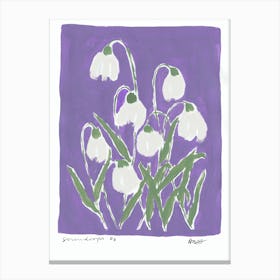 Snowdrops Purple Flowers Canvas Print