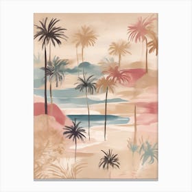 Boho Palm Trees and beach Canvas Print
