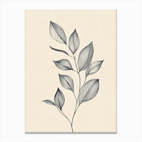 Leaf In Black And White Canvas Print