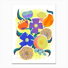 Colorful And Cheerful Flower Bouquet  Canvas Print