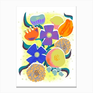 Colorful And Cheerful Flower Bouquet  Canvas Print