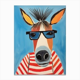 Little Donkey 1 Wearing Sunglasses Canvas Print