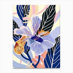 Colourful Flower Illustration Periwinkle 4 Canvas Print