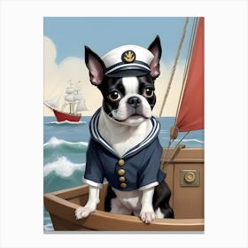 Boston Terrier Sailor-Reimagined 3 Canvas Print