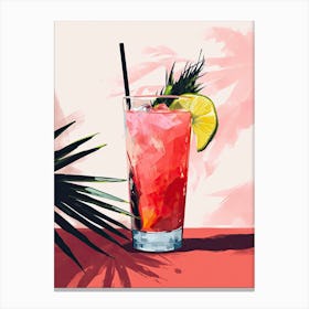 Red Tropical Cocktail 3 Canvas Print